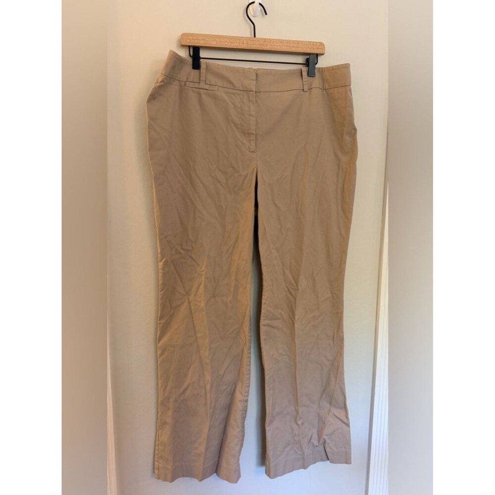 Ann Taylor Curvy Tan Khaki Pants Size 18 Straight Leg Work Office Career